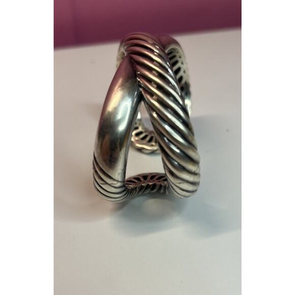 David Yurman Big Bold Cable Crossover Bracelet Sterling Silver 927 - Picture 3 of 9